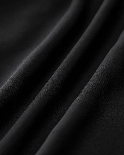 Vestido longo de chiffon com decote coração — Preto