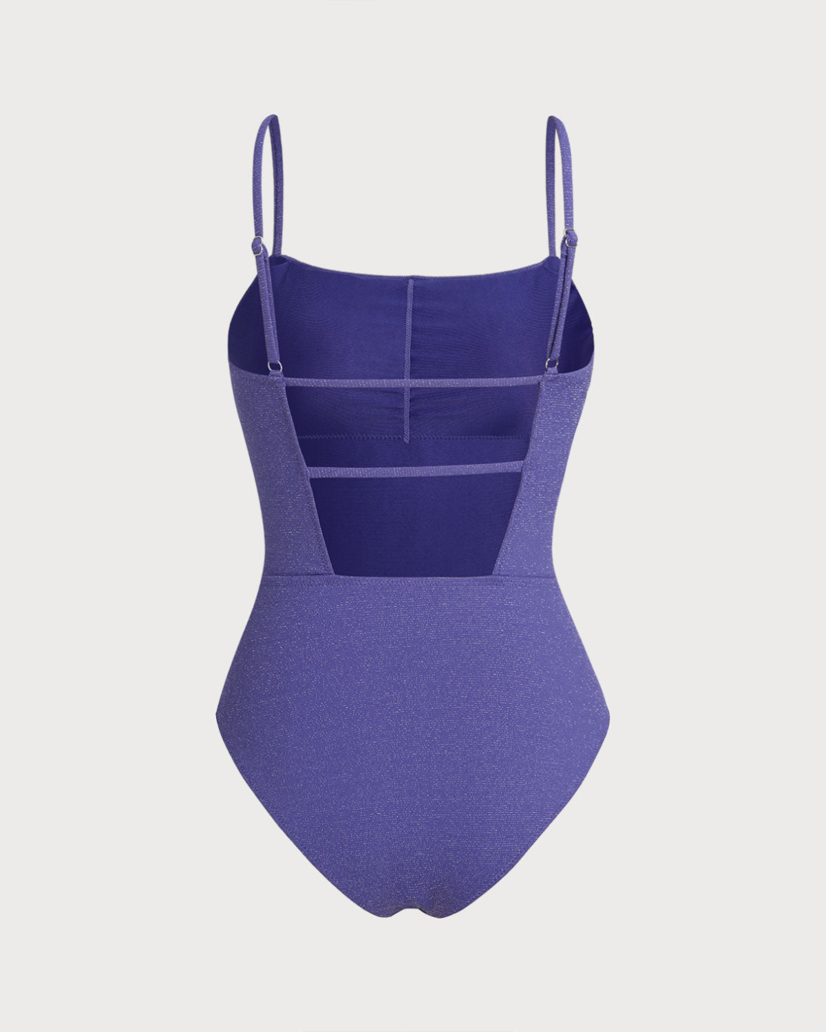 Maiô roxo com alças cruzadas em X e tecido super elástico