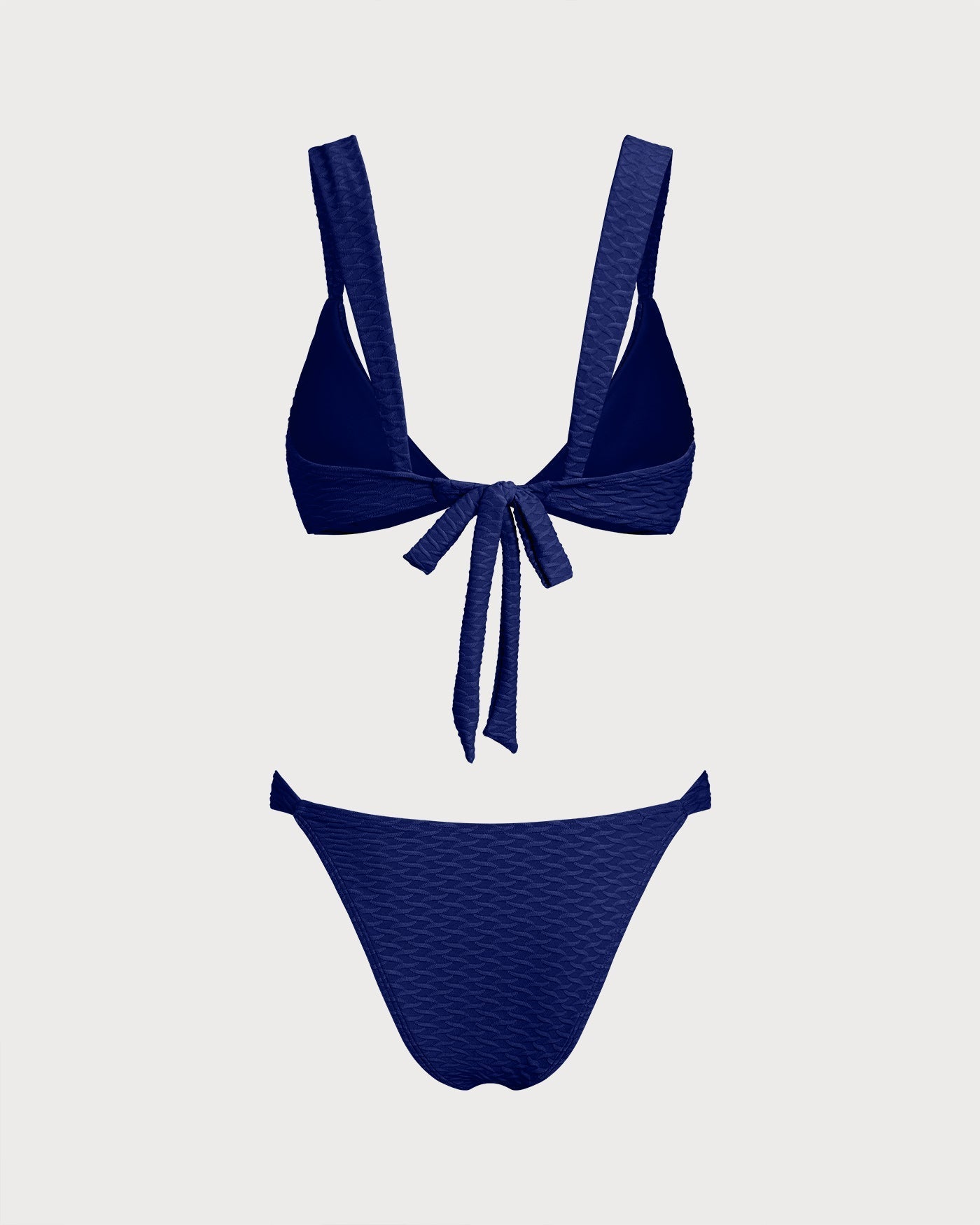 Conjunto de biquíni cortininha texturizado Azul Royal