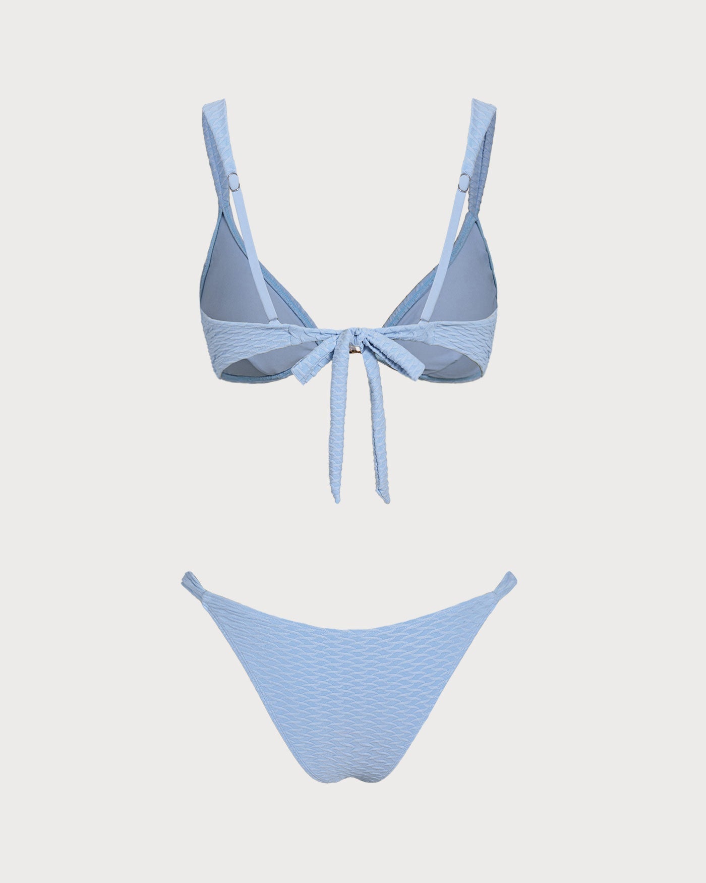 Conjunto de Biquíni Cortininha Texturizado Azul