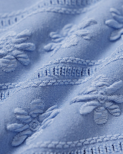 Conjunto de biquíni cortininha reversível com amarração no pescoço — Azul