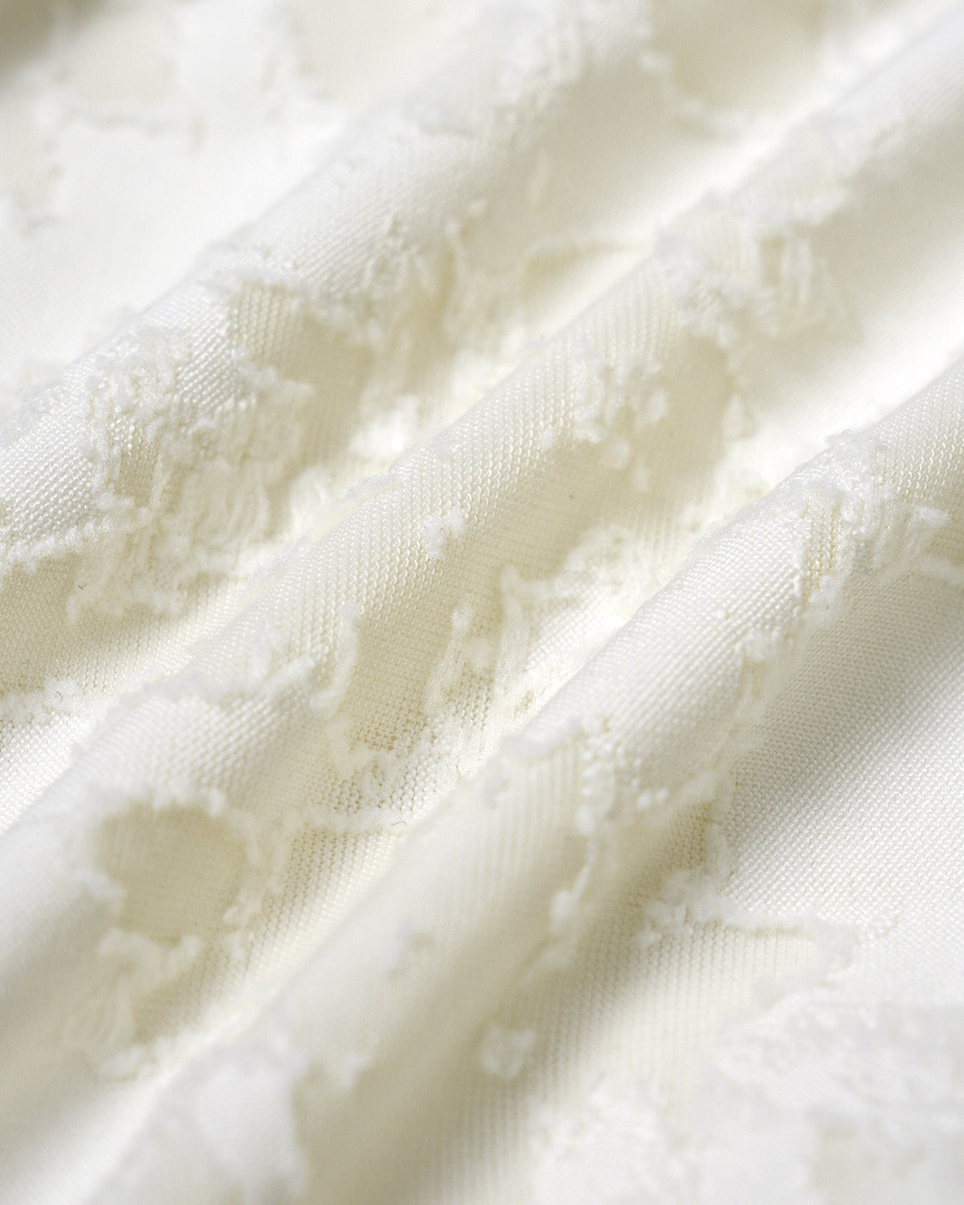 Conjunto de biquíni cortininha texturizado com amarração — Branco