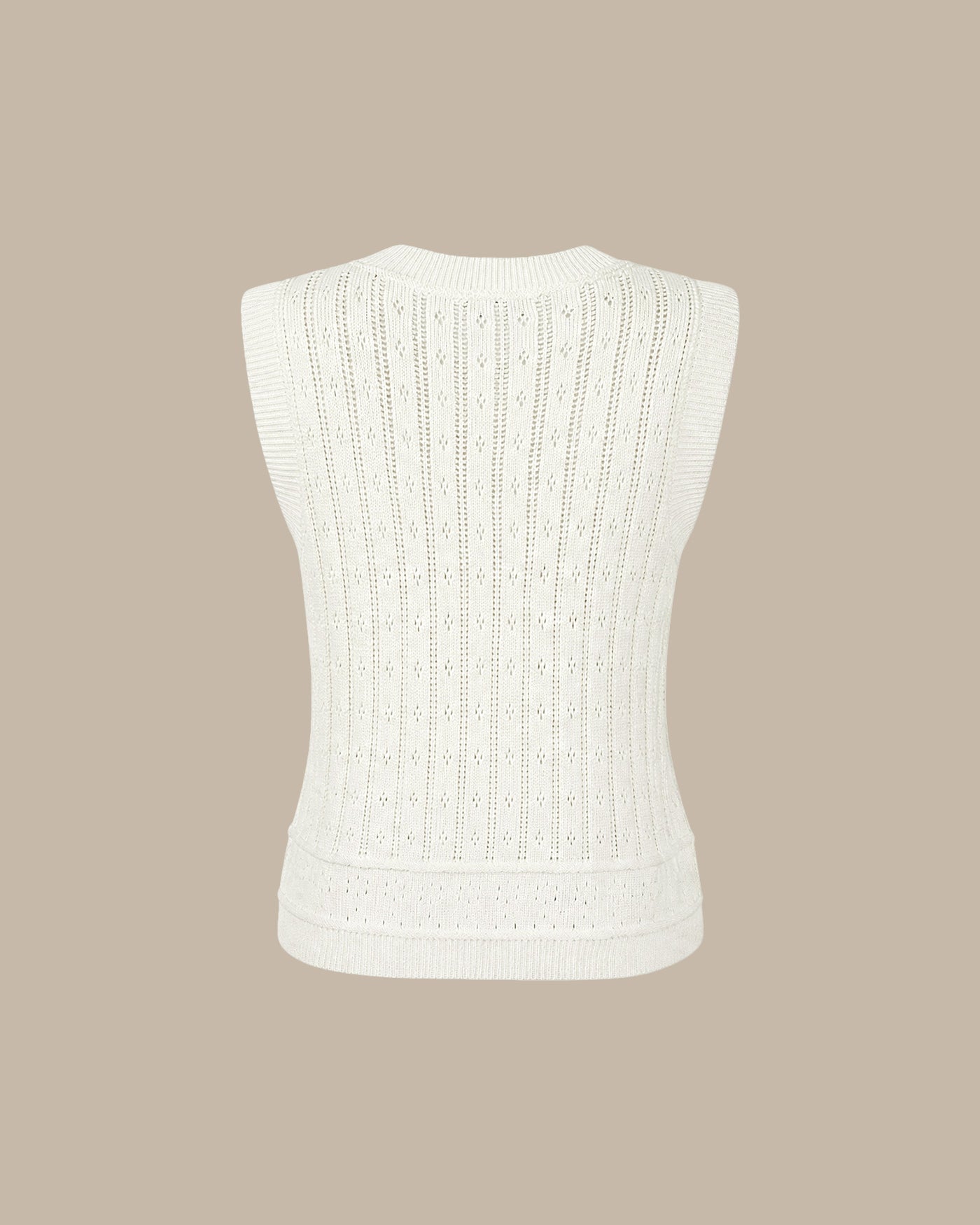 Cardigan de tricô branco com abotoamento simples