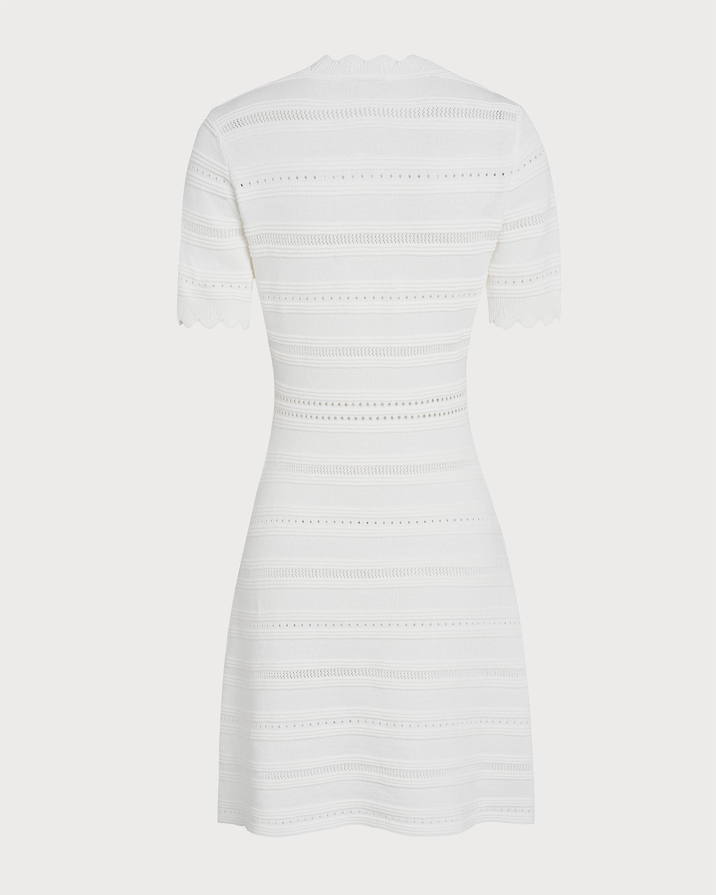 Vestido suéter de viscose com decote em V — Branco