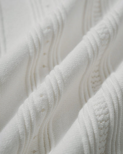Vestido suéter de viscose com decote em V — Branco