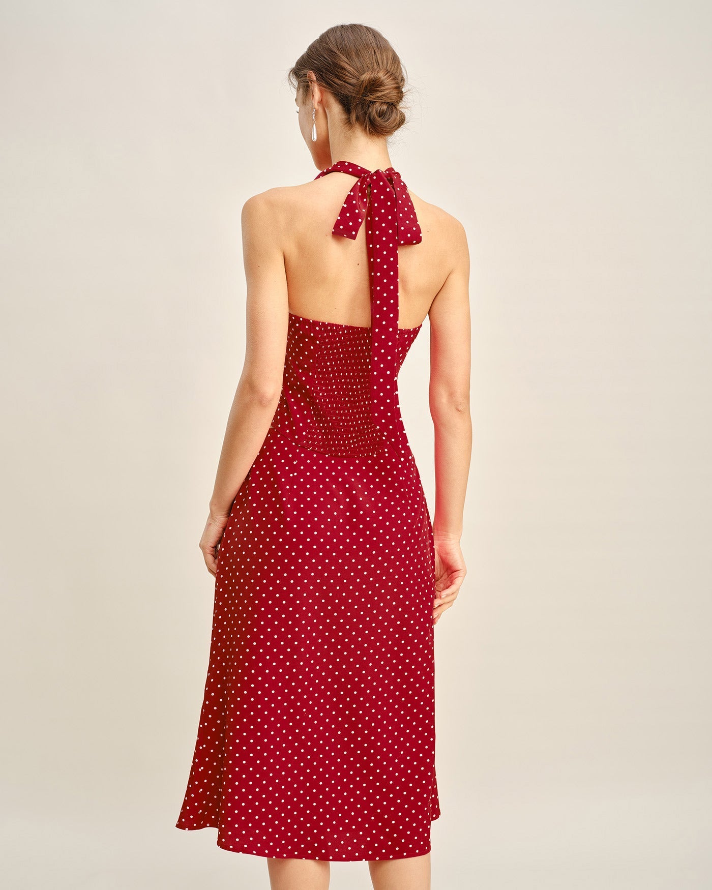 Top cami frente-única vermelho com estampa de poás
