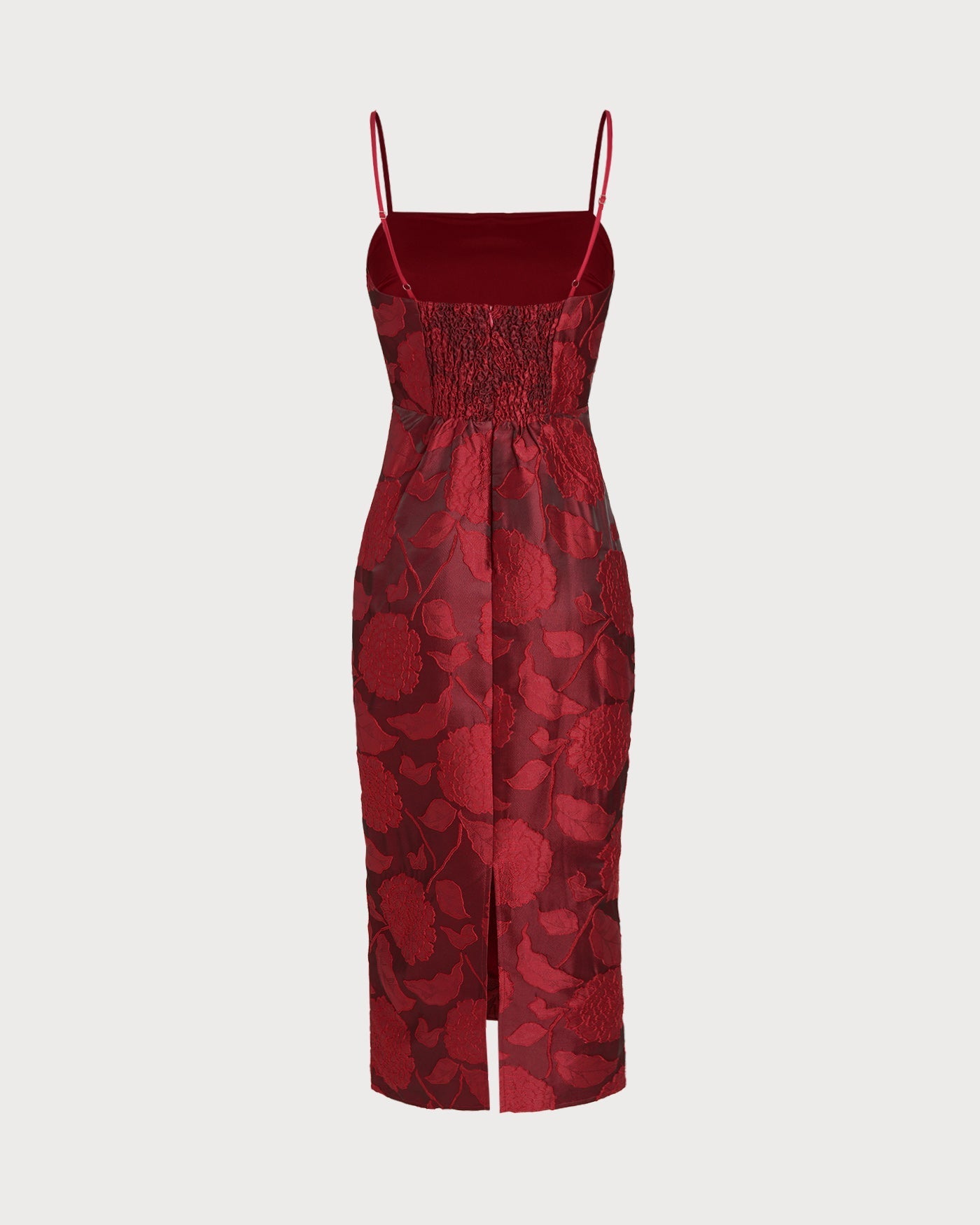 Vestido longo em jacquard vermelho
