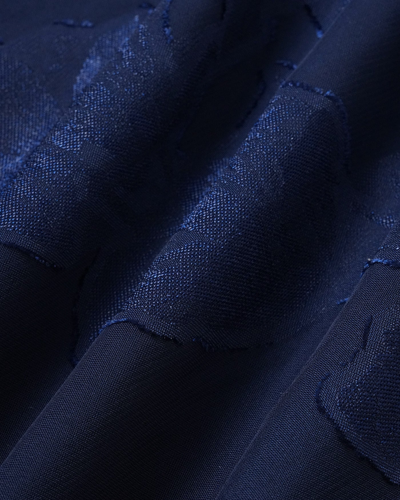 Vestido longo estilo slip em jacquard azul-marinho