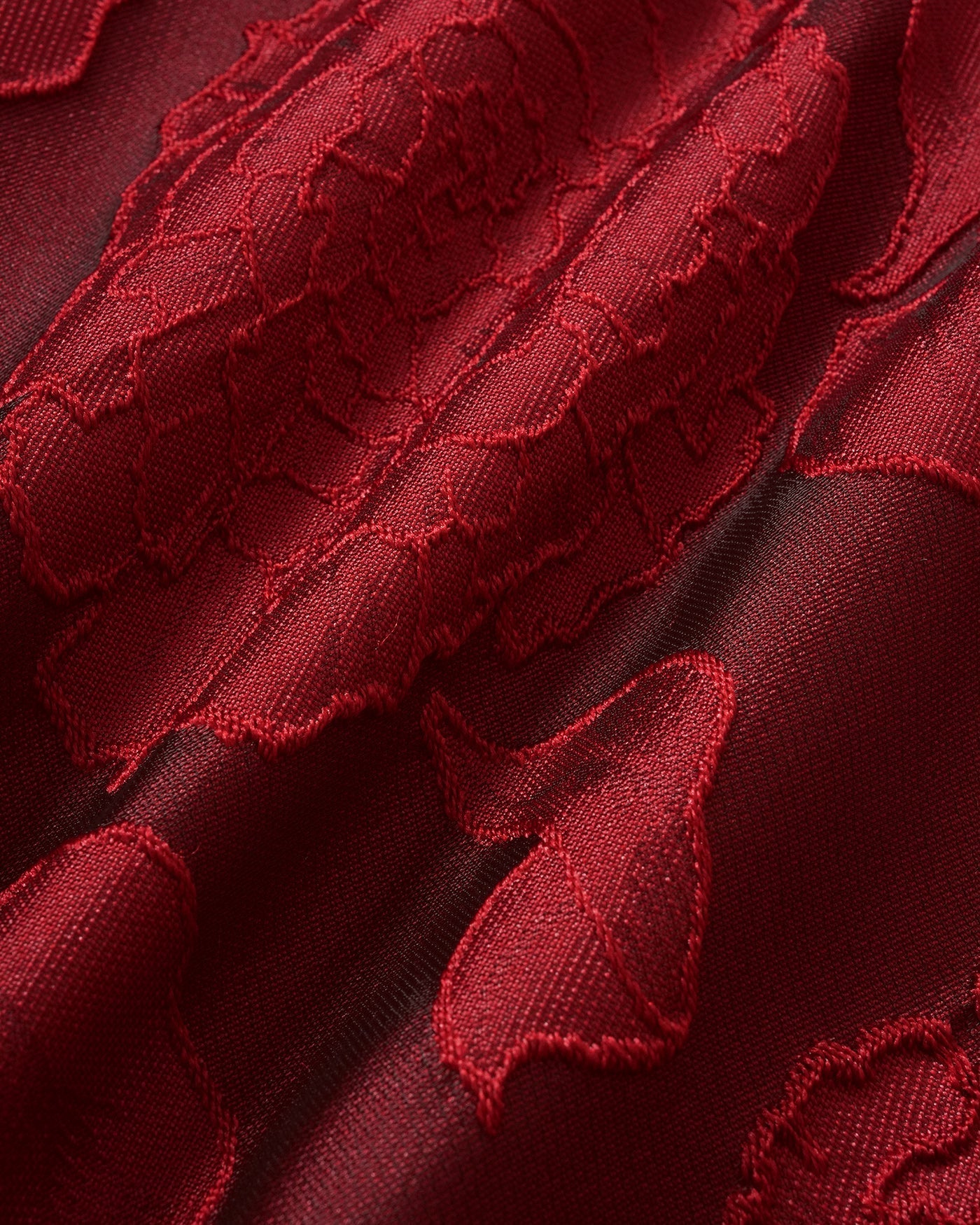 Vestido longo em jacquard vermelho