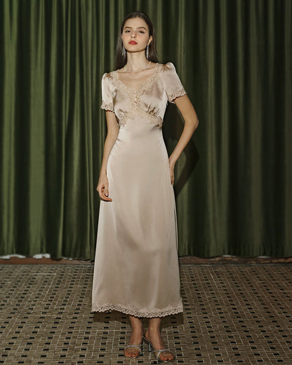 Vestido Longo Túnica de Renda — Damasco
