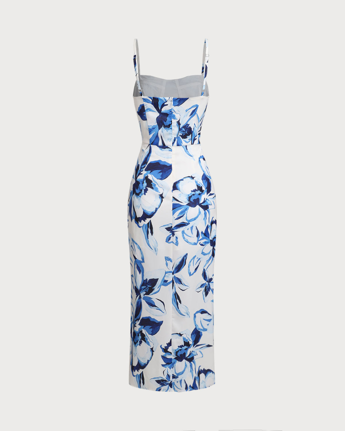 Vestido Longo Slip Boho Floral Azul