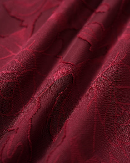 Vestido midi em chiffon jacquard vermelho