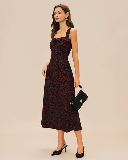 Vestido Midi Slip em Vinho