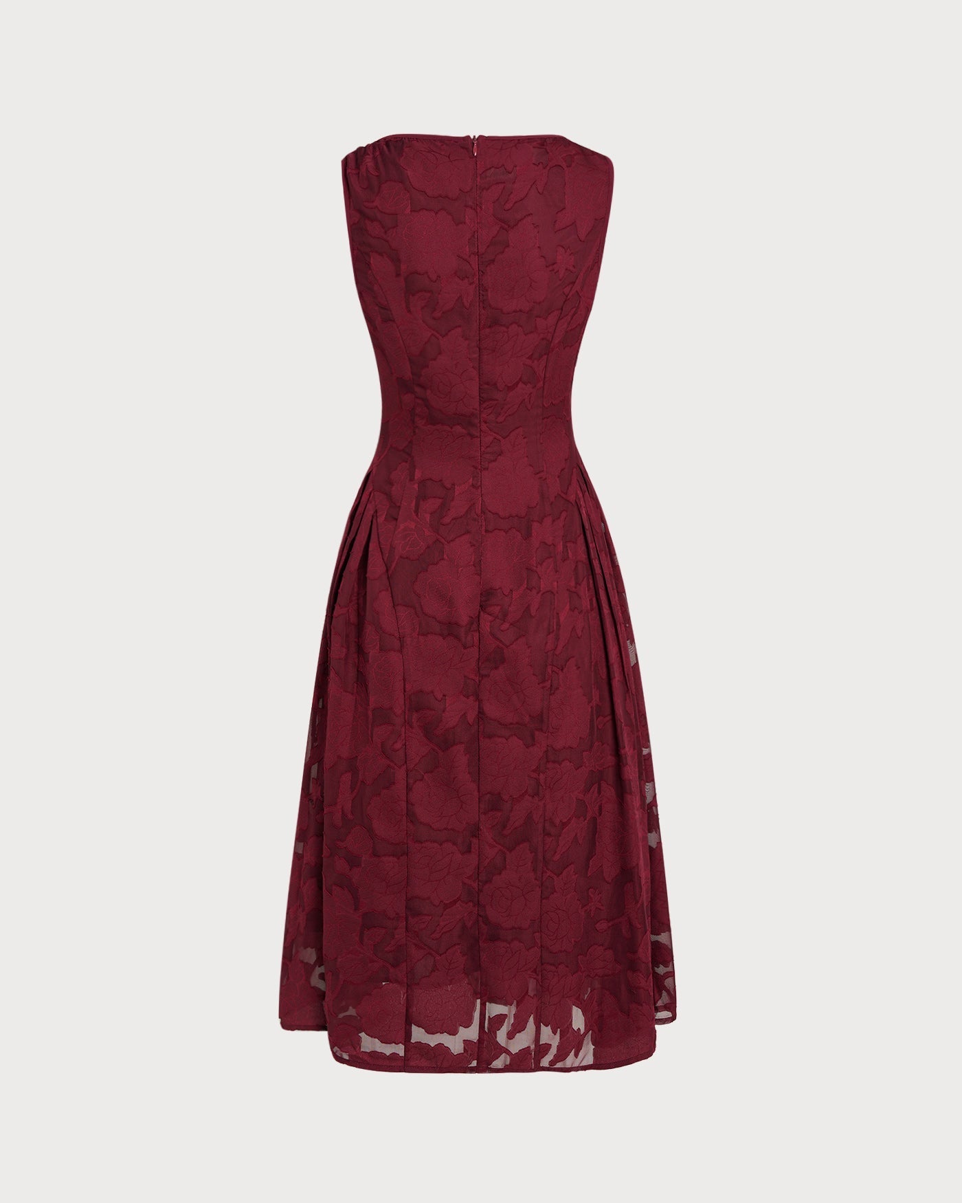 Vestido midi em chiffon jacquard vermelho