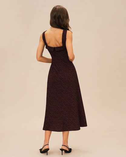 Vestido Midi Slip em Vinho
