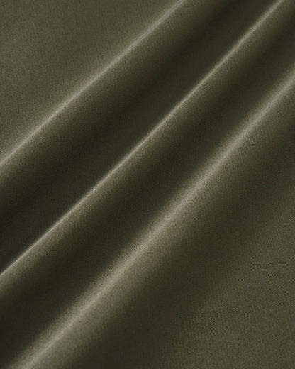 Vestido Midi de Cetim com Renda — Verde