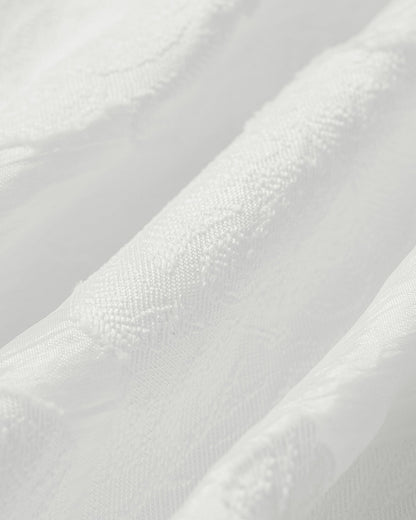 Vestido slip midi em jacquard com decote quadrado — Branco