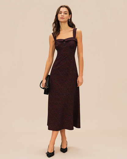 Vestido Midi Slip em Vinho