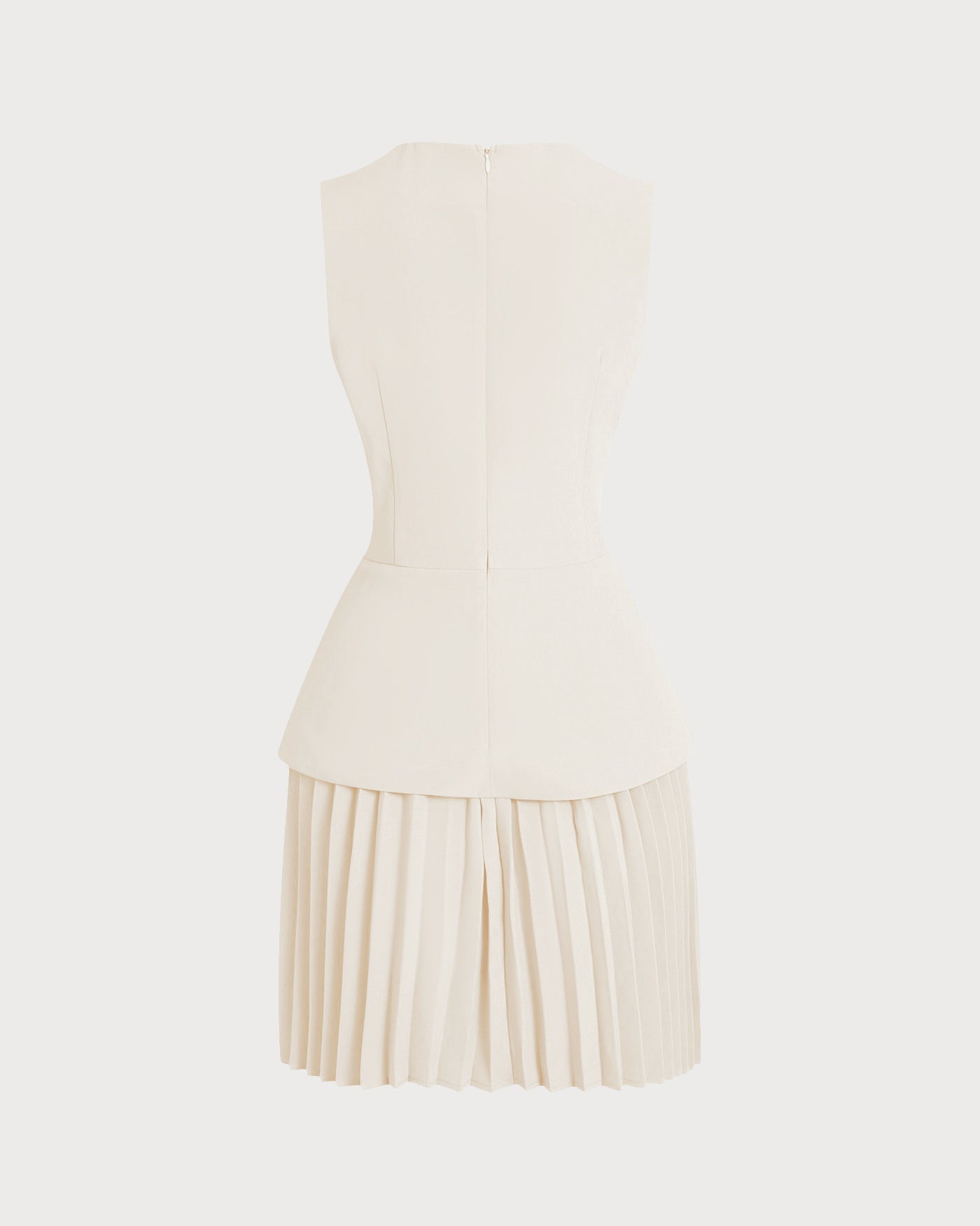 Vestido skater curto com decote redondo — damasco