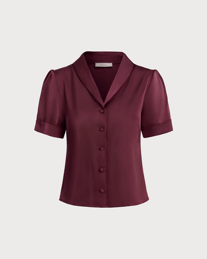 Blusa de Cetim Bordô