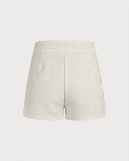 Shorts com bolsos em jacquard — Damasco