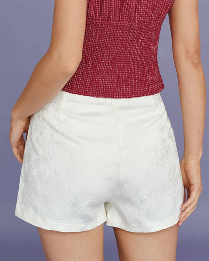 Shorts com bolsos em jacquard — Damasco