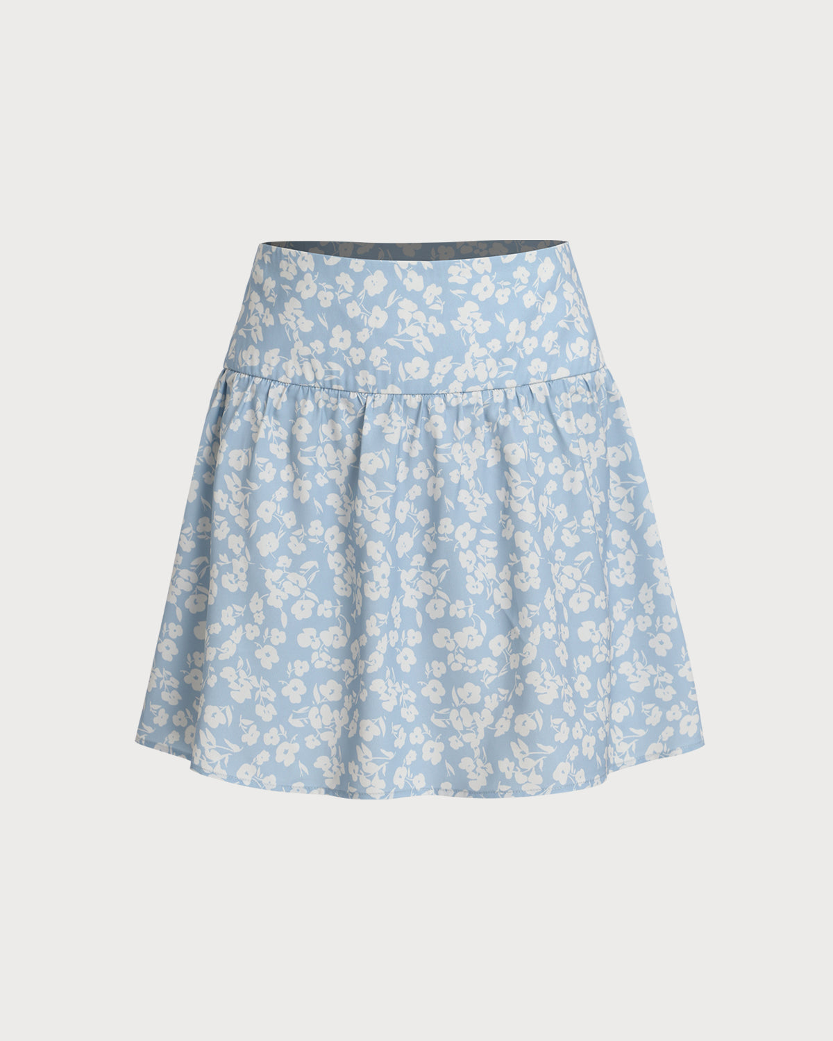 Minissaia evasê floral azul