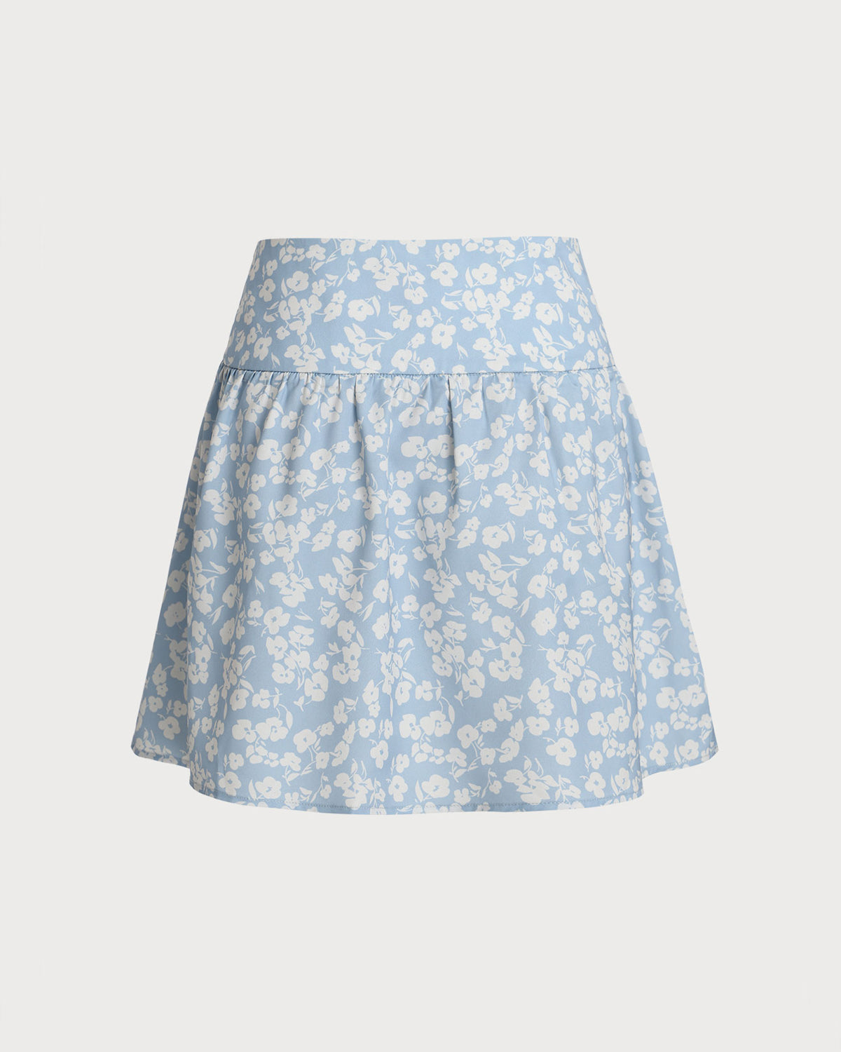Minissaia evasê floral azul