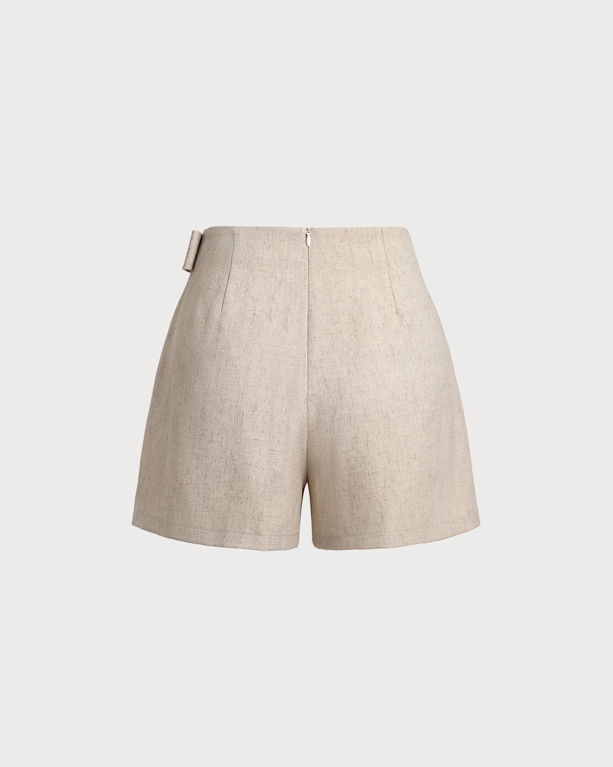 Saia-short evasê com franzido — Caqui