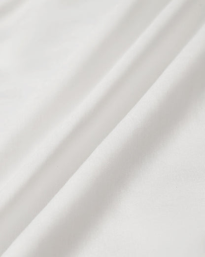 Vestido Midi Branco com Decote em V e Mangas Bufantes