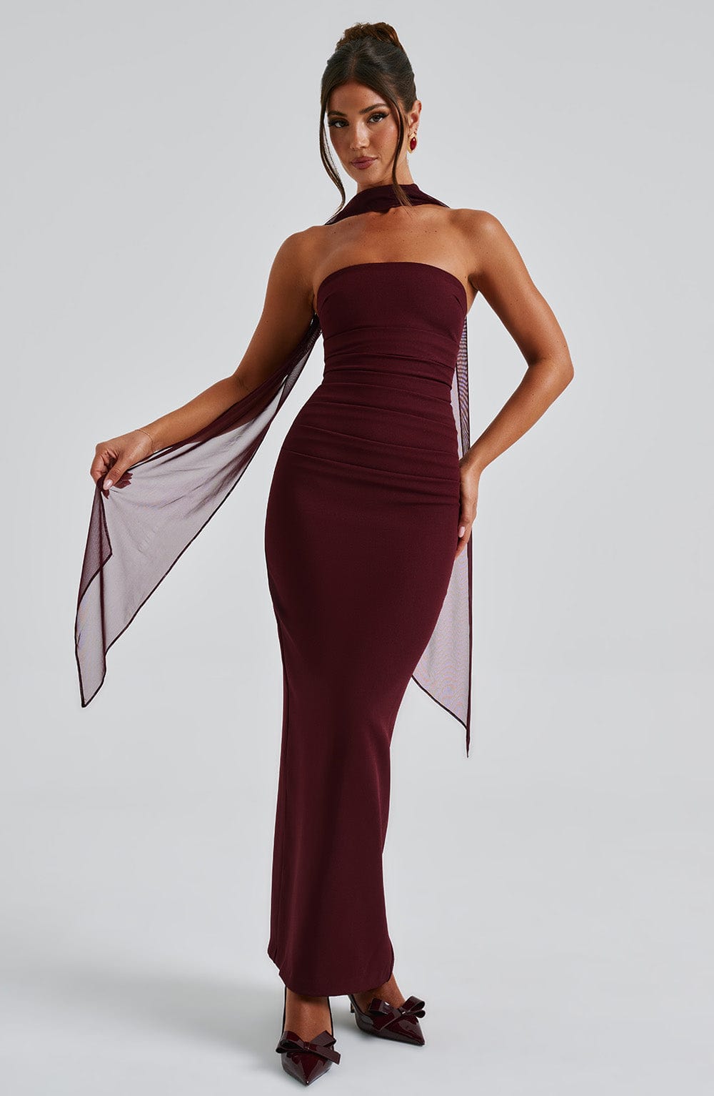 Yulia Vestido Longo - Laqueado Cereja