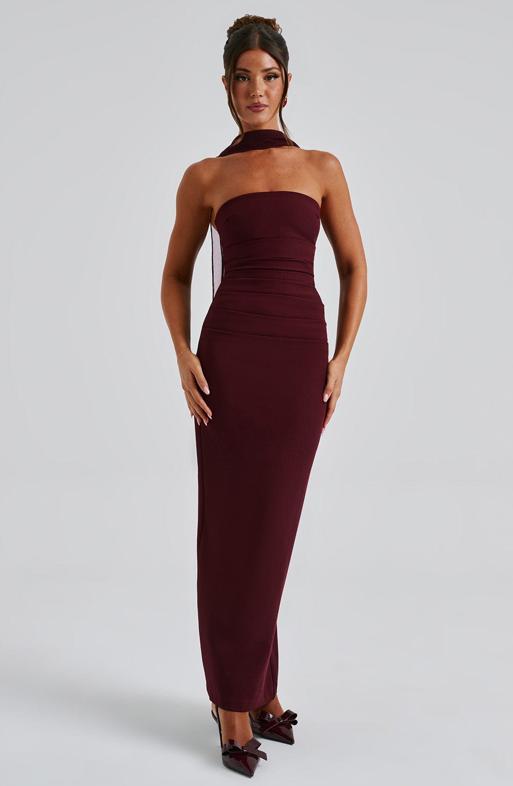 Yulia Vestido Longo - Laqueado Cereja