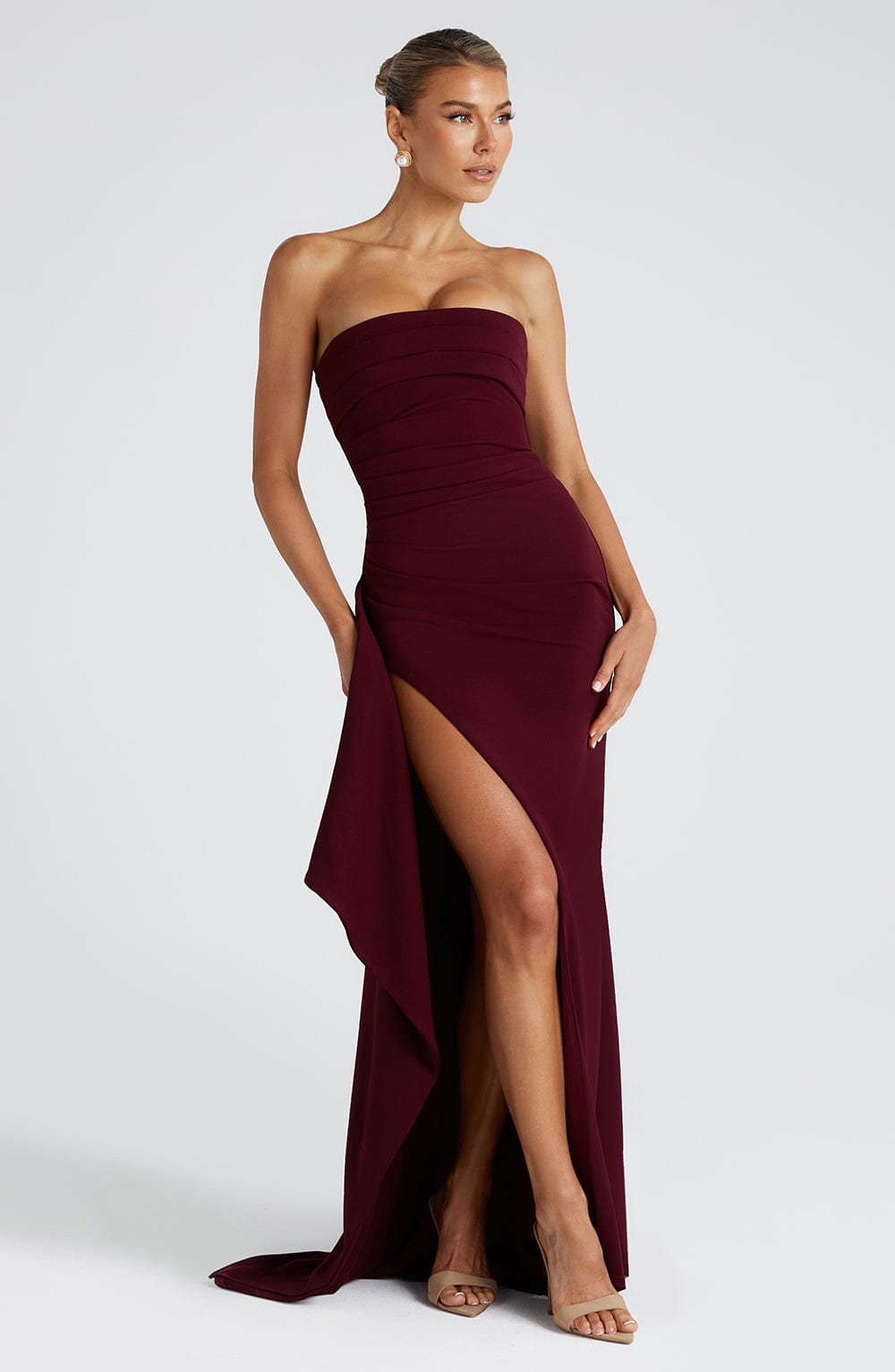 Zafira Vestido Longo - Cereja Laqueada